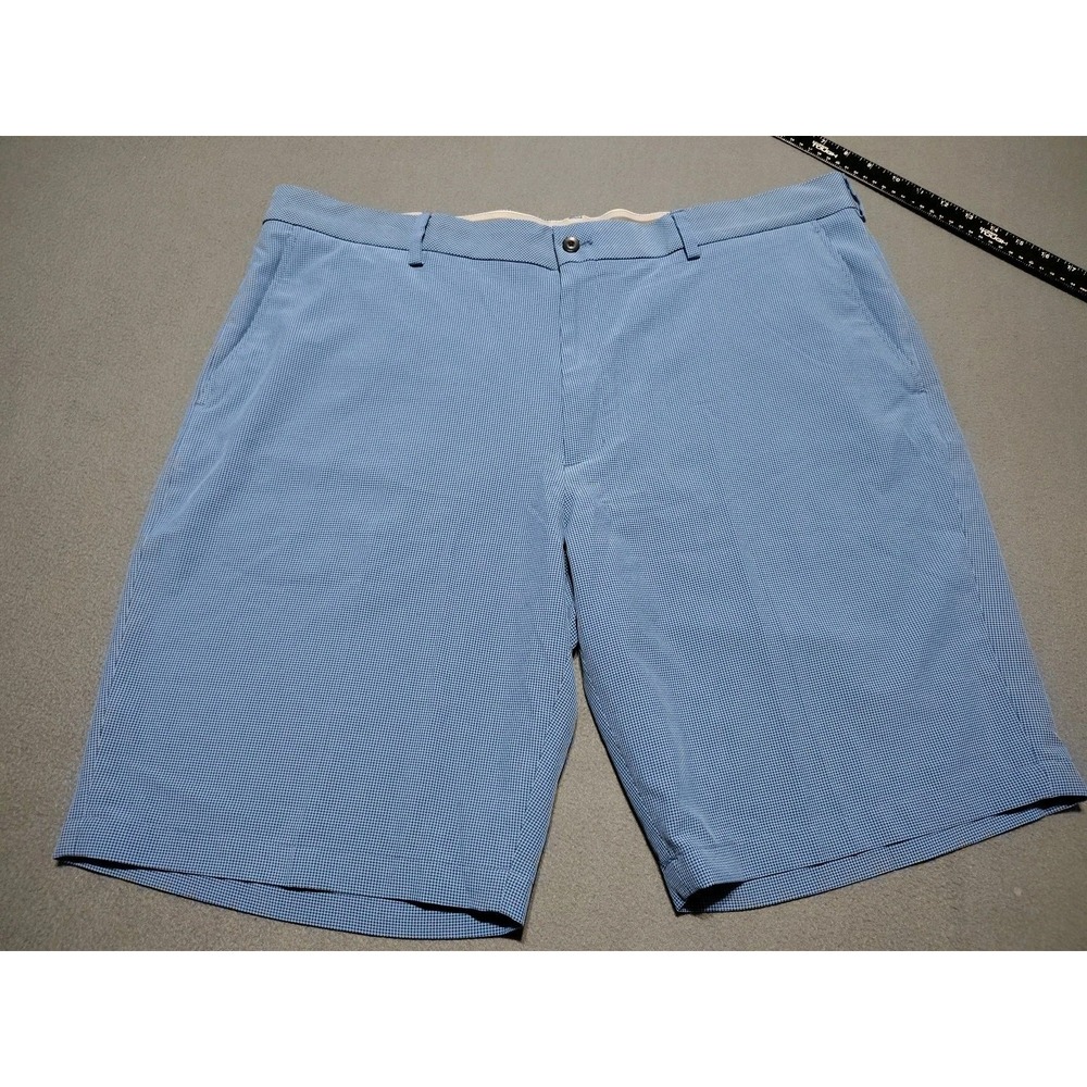 Walter Hagen Golf Shorts Men 42/10 Blue Plaid Chino Lightweight Activity